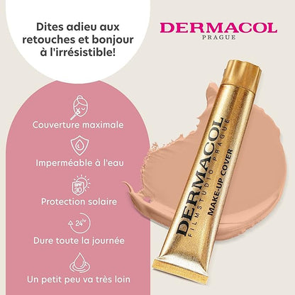 Dermacol - Full Coverage Foundation, Liquid Makeup Matte Foundation with SPF 30, Waterproof Foundation for Oily Skin, Acne, & Under Eye Bags, Long-Lasting Makeup Products, 30g, Shade 210