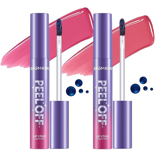 Jolilab Quick Lip Stain Peel Off,Wipe Off,Waterproof,Transfer proof,Highly Pigmented,Ultra Long Lasting Peel Off Lip Makeup With Matte finish for All-day Wear.（#01+02）
