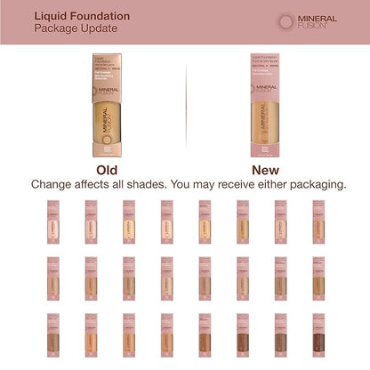 Mineral Fusion Liquid Foundation, Neutral 1, 1 Ounce (Packaging May Vary) (Pack of 2)