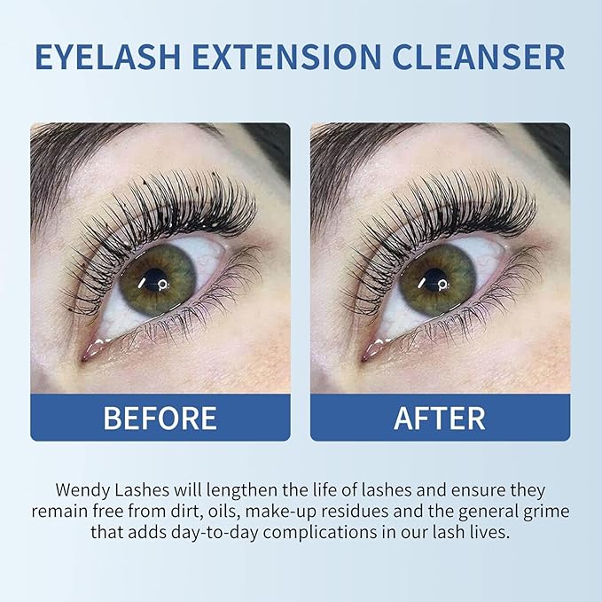 Wendy Lash Shampoo Kit for Cleaning: for Home and Salon Use, 60ML Mild, Natural Formula, with Brushes, SL-HS