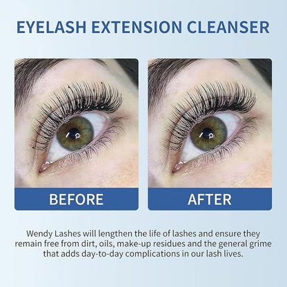 Wendy Lash Shampoo Kit for Cleaning: for Home and Salon Use, 60ML Mild, Natural Formula, with Brushes, SL-HS