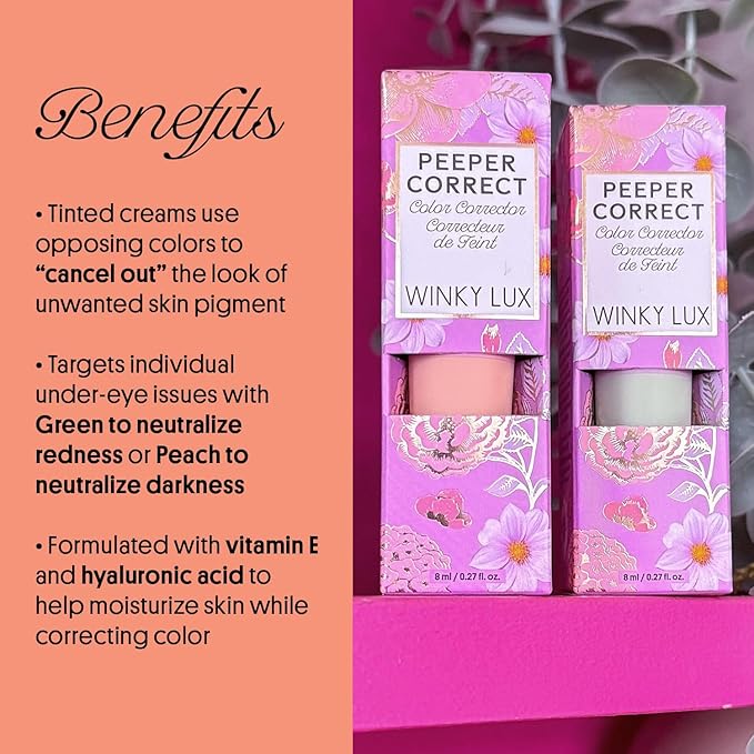 Winky Lux Peeper Perfect Under Eye Concealer (Neutral Beige) and Winky Lux Peeper Correct Green Color Corrector