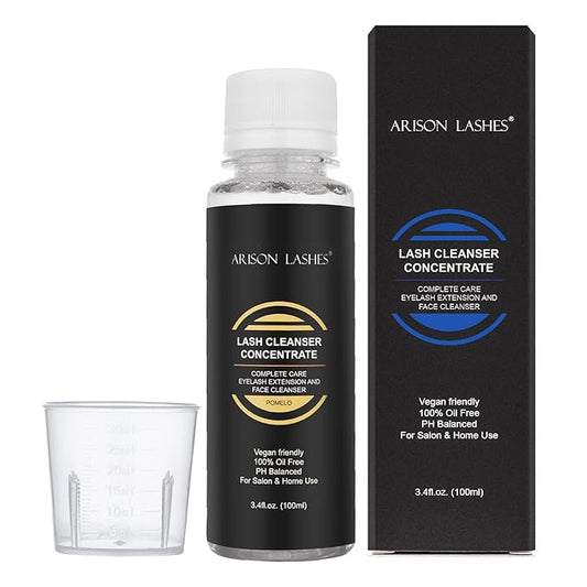 Eyelash Cleanser Concentrate 100ml Professional Lash Extensions Shampoo Natural Foaming Cleanser for Extensions Lashes with Salon Home Care-Makes 20 Bottles 60ml Eyelash Shampoo(pomelo)