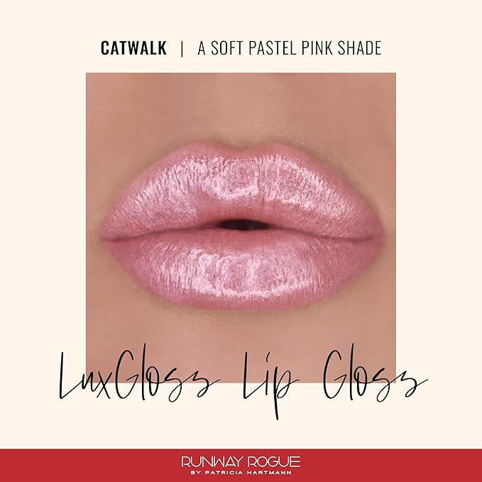 Runway Rogue LuxGloss Lip Gloss, High-Pigment Shimmery Soft Pastel-Pink Lip Gloss, ‘Catwalk’
