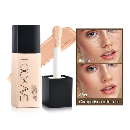 LAMUSELAND Full Coverage Foundation Makeup, Matte Liquid Waterproof Long-lasting Oil-free Foundation Stick Concealer for All Skin (01, M)
