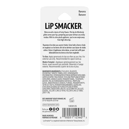 Lip Smacker Fruit Glaze Lip Oil, Ultra-Hydrating & Moisturizing with High-Shine Finish, Plush Applicator for Effortless Glide, Delicious Non-Sticky Flavor - Banana