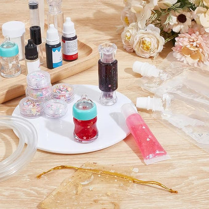 WEBEEDY DIY Lip Gloss Making Kit for Adults,55 Pcs Moisturizing Lip Glaze Handmade Set to Make Your Own Lips Gloss,Fun Makeup Kits for Beginners Women DIY Makeup Supplies Set Gift