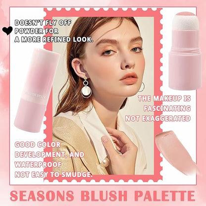 Matte Contour Blush Stick for Cheeks and Face - Buildable Shimmer Facial Blusher Shades - Blendable Cosmetic Makeup 04