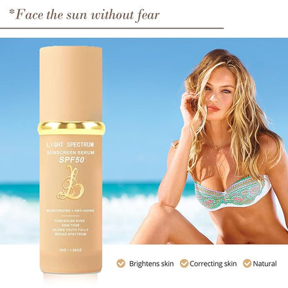 Biological Match 4-in-1 Foundation - Light/Medium Spectrum, Mature Skin Color Changed, Protect from Sun SPF 50+ Concealers Waterproof (Light, 1 Ounce)