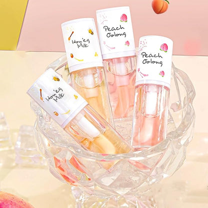 4Pcs Hydrating Lip Gloss Set,Crystal Jelly Moisturizing Lip Oil,Transparent Hydrating Lip Balm,Plumping Lip Gloss Long Lasting Lip Glow Oil Lip Care Tools