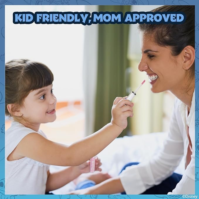 Disney Stitch 10 Piece Plant Based Lip Gloss, Girls Party Favors, First Makeup Set for Girl, Perfect for Parties, Sleepovers, and Birthday Gifts, Ages 3+, by Townley Girl