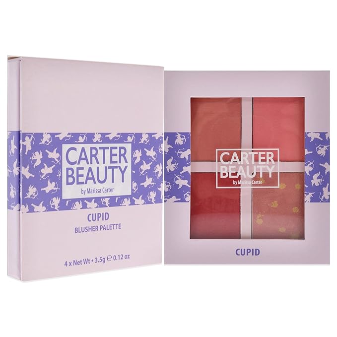 Carter Beauty Mini Blusher Palette | Long Lasting Makeup | Shimmer & Matte Shades (Cupid)