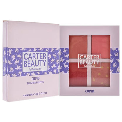 Carter Beauty Mini Blusher Palette | Long Lasting Makeup | Shimmer & Matte Shades (Cupid)