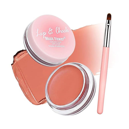 Cream Blush for Cheeks, Lips and Eyes, Natural-Looking, Long-Lasting Face Makeup, Moisturizing Formula Waterproof Blendable Color Blush