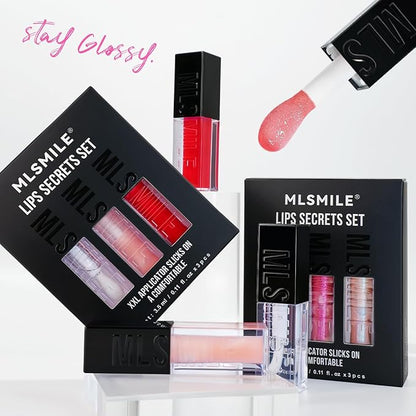 3PCS Hydrating Lip Glow Oil, Moisturizing Lip Oil Gloss,Plumping Lip Gloss,Natural Lip Plumper,No-Sticky Lip Gloss Lip Balm Lip Care for Women,girls 0.33fl oz