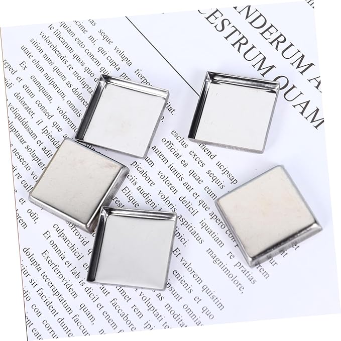 180pcs Empty Square Stainless Steel Pans for Diy Eyeshadow Blusher and Pressed Powder Makeup Pans for Eyeshadow for Custom Cosmetic Palettes