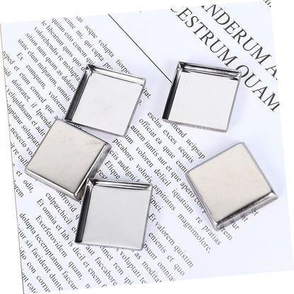 180pcs Empty Square Stainless Steel Pans for Diy Eyeshadow Blusher and Pressed Powder Makeup Pans for Eyeshadow for Custom Cosmetic Palettes