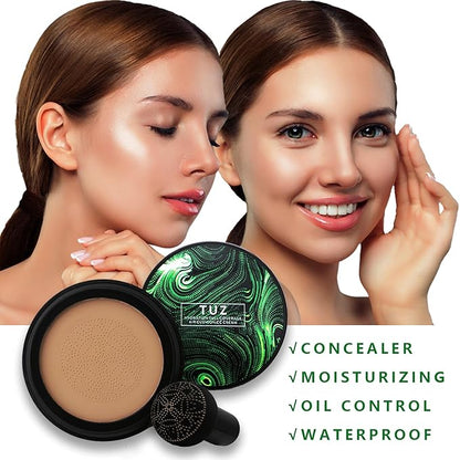 2024 New Mushroom Head Air Cushion CC cream,Air Cushion beauty Waterproof BB Cream Foundation,Face Makeup Base Full Coverage Long Lasting Matte Concealer CC Cream(Natural)