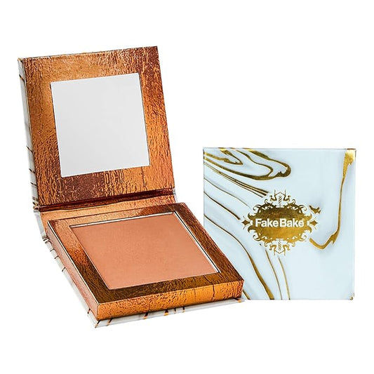 Fake Bake Bronzing Powder Face & Body Bronzer Creamy Sun Kissed Radiant Glow - Lasting Natural Color Enhancer & Highlighter - Cruelty Free, Vegan - .16oz