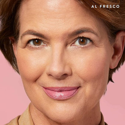 LAURA GELLER NEW YORK Baked Balance-n-Brighten Powder Foundation, Sand + Italian Marble Sheer Hydrating Lipstick, Al Fresco