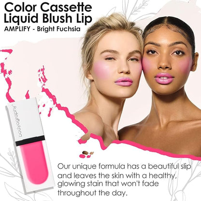 Bodyography Color Cassette Liquid Blush and Lip Tint - Multi Tasking Liquid Blush and Lip Product - Amplify