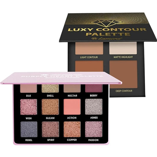 Lamora Rose Smokey Eyeshadow Palette with Powder Contour Palette