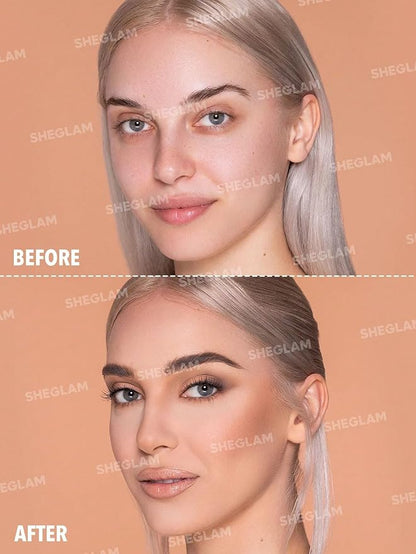 SHEGLAM Sunside Bronzer Powder Contour Long Wear Evenly Pigmented Neutral Warm Tone Sculpting Natural Matte Contour & Bronzer Face Makeup-Morning Beam