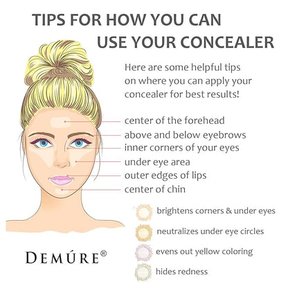 Demure Bright Eye Make Up Concealer | Dark Circle Under Eye Treatment | Pure Crushed Minerals | Loose Powder