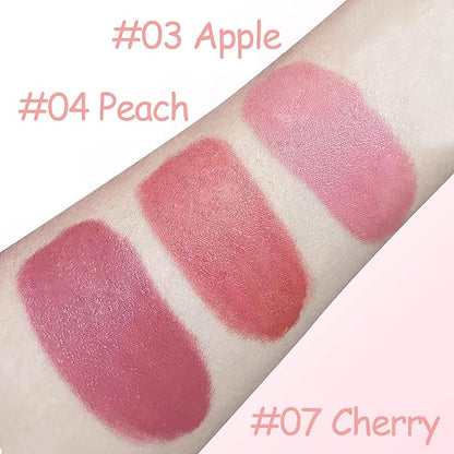 Soft Cream Liquid Blush, Creamy Liquid Blush Makeup with Cushion Applicator for Cheeks, Lip, Eyes, Buildable Pigment, Weightless, Long-lasting, Dewy Finish, Smudge Proof, Natural-Looking (04#)