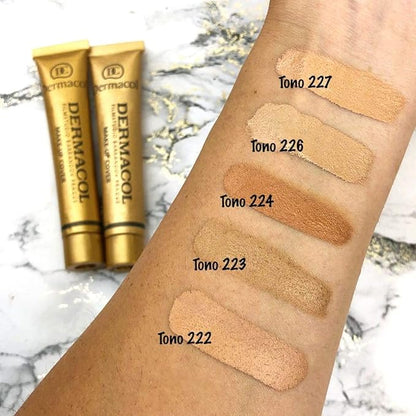 Dc Dermacol Dermacol Make Up Cover Foundation Bundle With 15Ml Satin Base Primer : 2 Items (Original Guaranteed) (226)