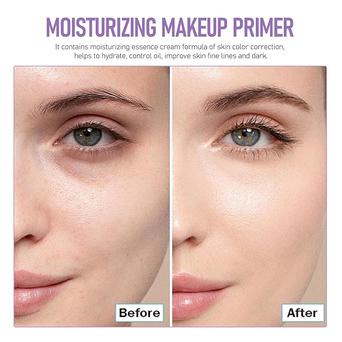 3 In 1 Primer for Face Before Makeup, SPF 50 Sunscreen Isolation Cream, One Step Color Corrector Primer, Hydrating Skin Corrector, Oil-Control & Matte Finish, Pore & Line Blurring for Radiant Tone