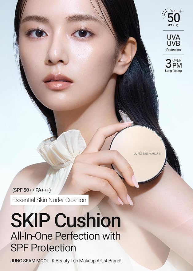 [JUNGSAEMMOOL OFFICIAL] Essential Skin Nuder Cushion (Pink Light) | Refill Included | Natural Finish | Buildable Coverage | Makeup Artist Brand | Cream Foundation