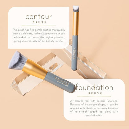 organic, natural, makeup Carlucce Beauty Duo - Umpteen 3-in-1 Cream Color Palette & Hush-Hush Contour Brush - High-Pigment Vegan & Cruelty-Free Makeup - Lips, Cheeks, Eye Base - Made in USA