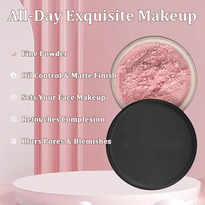 Pink Setting Powder, Blurring Setting Powder, Pink Setting Powder Loose Blurring, Pink Setting Powder Blurring, Blurring Powder for All Skin Tones (1)