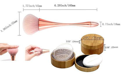 1Pcs 30ml/1Oz Empty Loose Powder Container and 1Pcs Make-Up Powder Brush
