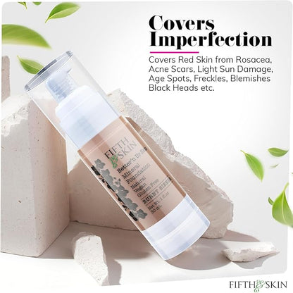 Fifth & Skin: Better’n Ur Skin Liquid Foundation (BURNT SIENNA) - Natural, Organic, Vegan, Cruelty-Free - Gluten-Free Beauty with Buildable Coverage and Palm-Free Luxury - 1 oz