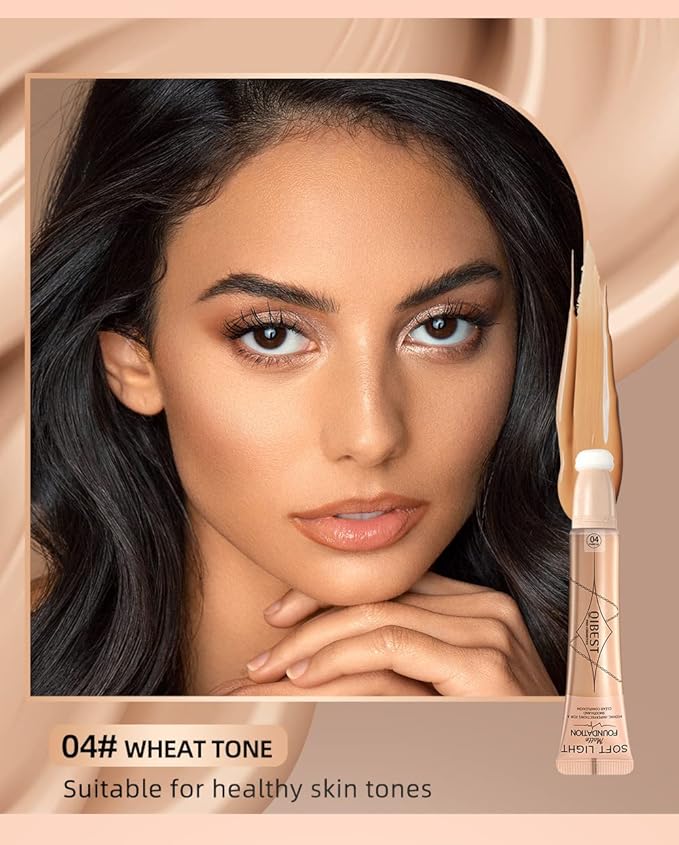 Liquid Foundation Beauty Wand - With Cushion Applicator Easy to Apply, Natural Lightweight Formula, Combination & Oily Skin, SPF 15, Longwear Medium-Full Coverage with Matte Finish (4#)