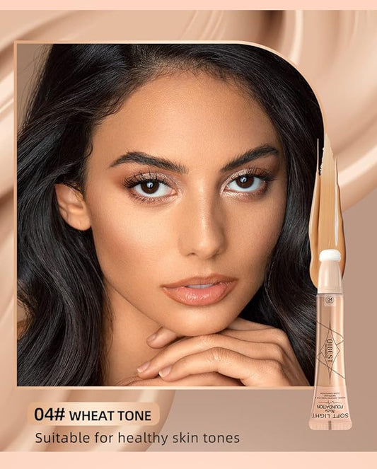 Liquid Foundation Beauty Wand - With Cushion Applicator Easy to Apply, Natural Lightweight Formula, Combination & Oily Skin, SPF 15, Longwear Medium-Full Coverage with Matte Finish (4#)