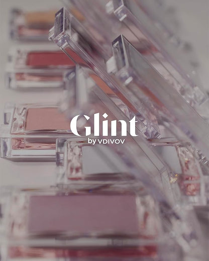 Glint Baked Blush (Citrus Pop, 0.08oz) - Long-Lasting, All-Day Face Blush Powder for a Natural Look. Korean Skin Care, Korean Makeup. Blendable Color for Eyes, Cheeks & Body.
