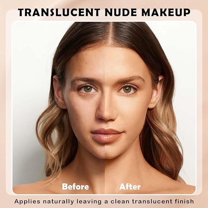 CAHIUYOA 2PCS Mushroom Head Air Cushion CC Cream Foundation Pink Setting Powder Loose Powder Makeup Set Long Lasting Oil Control Loose Setting Powder Moisturizing BB Cream Full Coverage Foundation