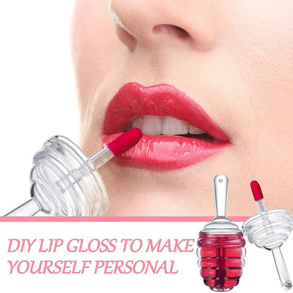 28 Pieces Honey Pots Shaped Lip Gloss Tube Empty Lip Gloss Containers Lip Balm Bottle Refillable Cute Lipstick Tubes with Wand for Women DIY Cosmetics(Clear)