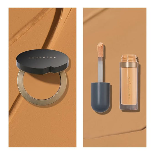 Cover FX Discoloration Kit: Total Coverage Cream Foundation - T3 + Skin Discovered Longwear Concealer, T3 - Full Coverage