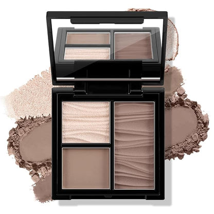 Boobeen Face Bronzer Highlighter Contour Powder Palette, Multi-use Contour Makeup Easy to Blend Face Shaping Contouring Matte Bronzer Powder Long Lasting