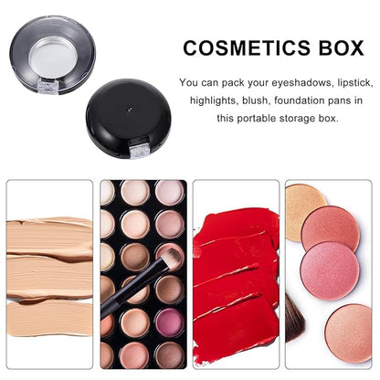 Round Eyeshadow Cases : 8pcs Empty Makeup Eyeshadow Box Travel Eyeshadow Boxes Round Compact Blushes Highlighters Eyeshadow Makeup Organizer Cosmetic Containers with Tin Liner