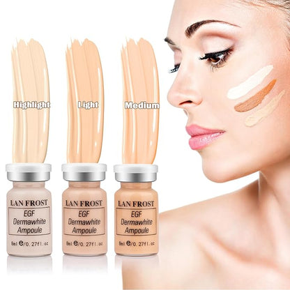 BB Facial Glow Starter Kit Hydration Serum Foundation Skincare Mix 0.27oz Hydration Ampoule and Essence Foundation 12 Vials Glow Pigment Skincare Kit (Mix color)