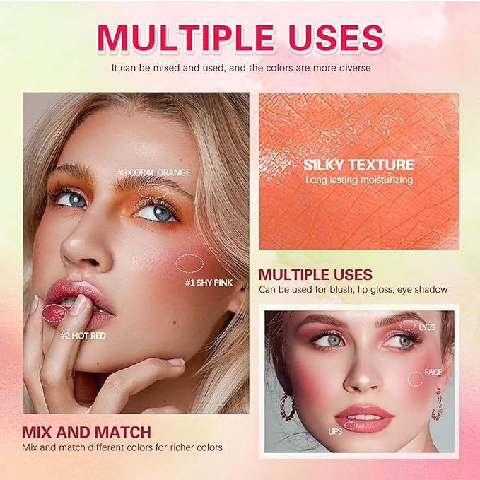 Professional Makeup Cream Contour Palette, Joyeee 6 Colours Concearler Full Coverage & Makeup Brush Set Contour Concearler Palette Contouring Face Make Up Gift for Women Girls