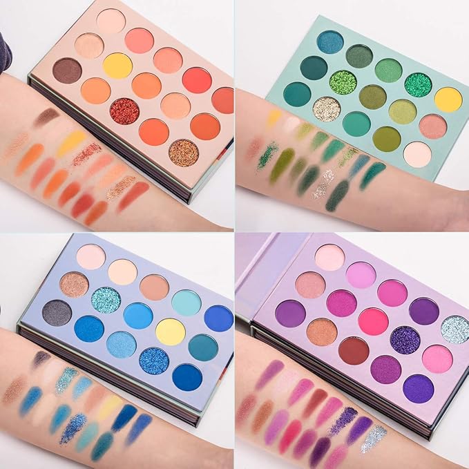 60 Colors Eyeshadow Palette 4 in1 Color Board Makeup Palette & 6 PCS Matte Birthday Edition Durable Liquid Lipstick Beauty Cosmetics Makeup Set