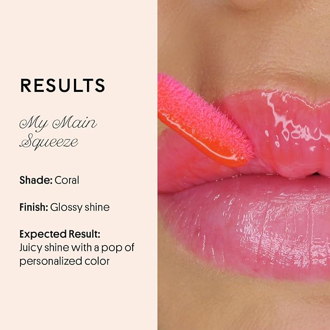 Winky Lux Fruity Gloss pH Lip Stain, Non Sticky Lip Gloss, Tinted Lip Oil, Lip Lacquer, Yummy Fruit Lipgloss, Jojoba Oil for Hydration & Shine, Grapefruit