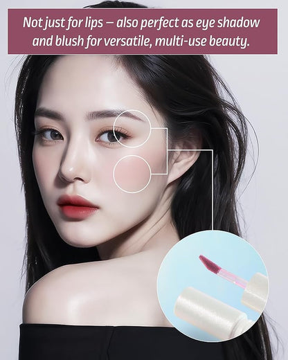 HEVVYMAKEUP Blurring Effect Lip Tint(Moody) - Airy Velvet Matte Lips - Vegan, Longwear, Vibrant, Buildable Creamy Soft Texture - Korean Lip Makeup, Dear Sorbet, 0.13 fl.oz.