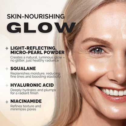 Elizabeth Mott Thank Me Later Glow Enhancer & Primer – Dermatologist & Allergy Tested – Illuminating Makeup Base & Highlighter for a Natural Glow – Vegan, Cruelty-Free - Tan Sheer Glow Shade, 30g